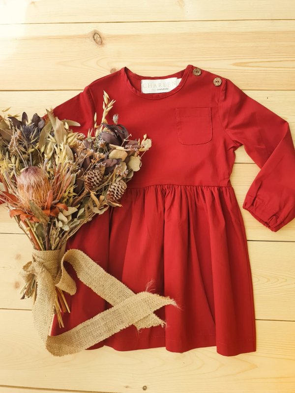 Платье для девочки: Милота (Темно-красное)
