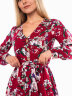 Женское платье: Утончённость (Красное с цветами)