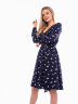 Женское платье: Утончённость (Синее с ласточками)
